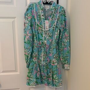Lilly Pulitzer Blue and Pink Floral Arletta Dress